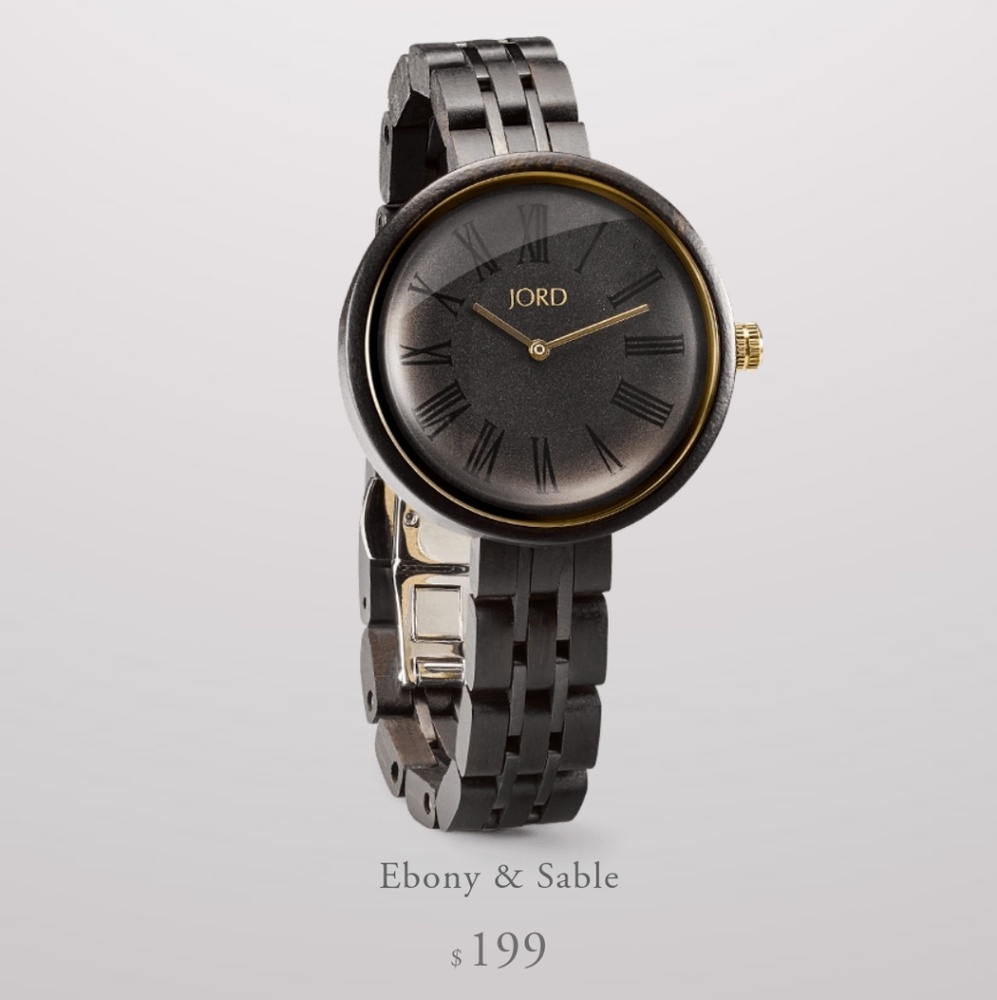 Oversized Black Wood Watch